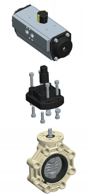 Hovedbilde Industriell Spjeldventil Med Pneumatisk Aktuator| Ø ...