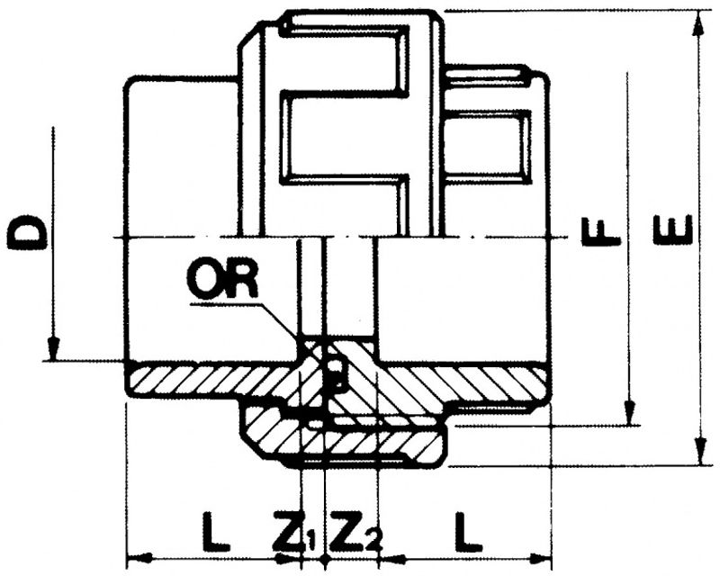 PVC Union 3/3 Lim/Lim  | Ø 25mm PN16