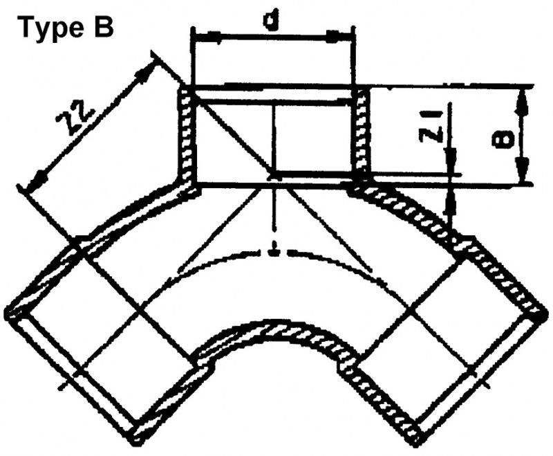 PVC Y-Buksebend | 45°/45° Ø50mm PN10