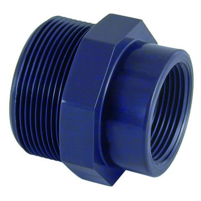 Hovedbillede PVC Muffe nippel  | 2“ Utv.gj. x 1“ Innv. gj.